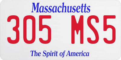 MA license plate 305MS5