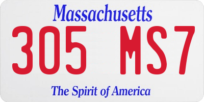 MA license plate 305MS7