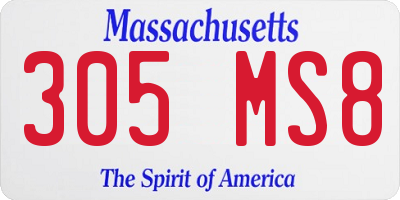 MA license plate 305MS8