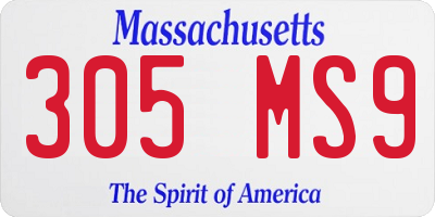 MA license plate 305MS9