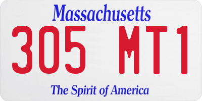 MA license plate 305MT1