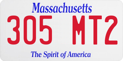 MA license plate 305MT2