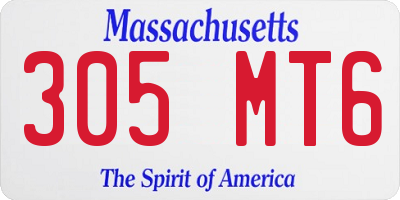 MA license plate 305MT6