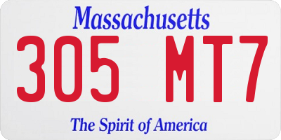 MA license plate 305MT7