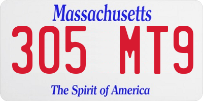 MA license plate 305MT9