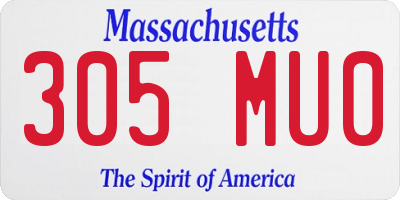 MA license plate 305MU0