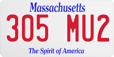 MA license plate 305MU2