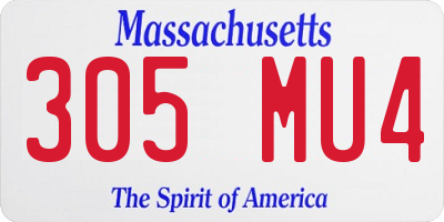 MA license plate 305MU4