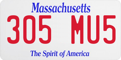 MA license plate 305MU5