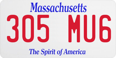 MA license plate 305MU6