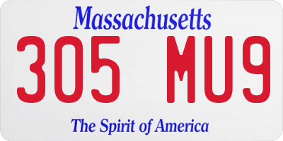 MA license plate 305MU9