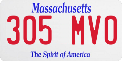 MA license plate 305MV0