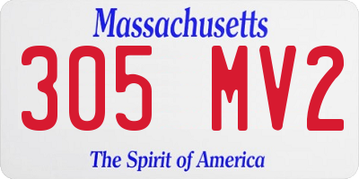 MA license plate 305MV2