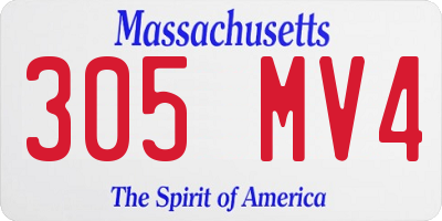 MA license plate 305MV4