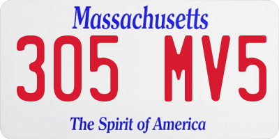 MA license plate 305MV5