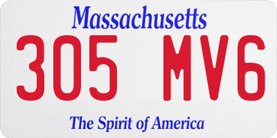 MA license plate 305MV6