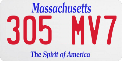MA license plate 305MV7