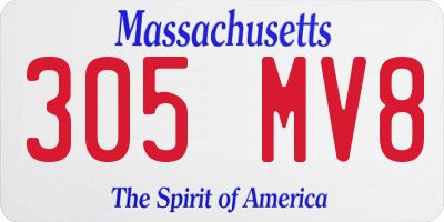 MA license plate 305MV8