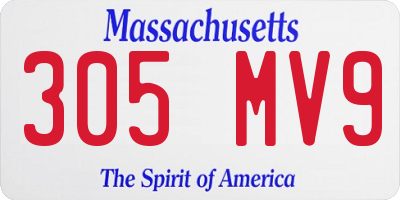 MA license plate 305MV9