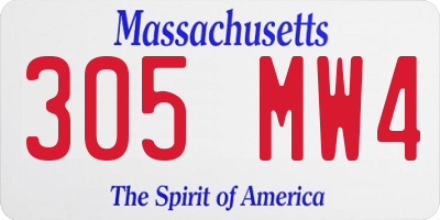 MA license plate 305MW4