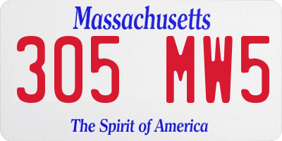 MA license plate 305MW5