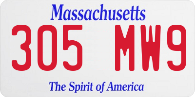 MA license plate 305MW9