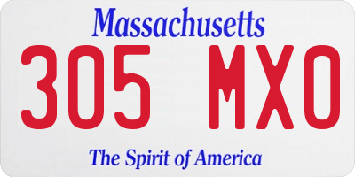 MA license plate 305MX0