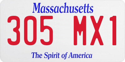 MA license plate 305MX1