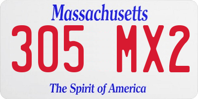 MA license plate 305MX2