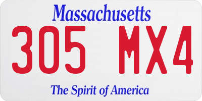 MA license plate 305MX4