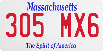 MA license plate 305MX6