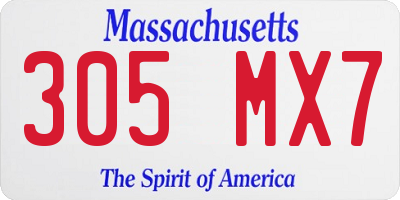 MA license plate 305MX7