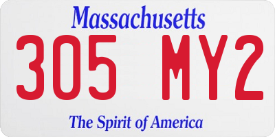 MA license plate 305MY2