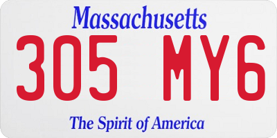 MA license plate 305MY6