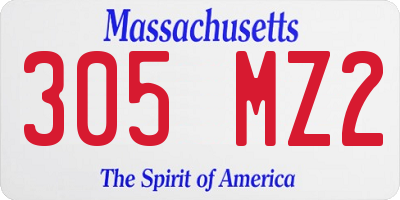 MA license plate 305MZ2