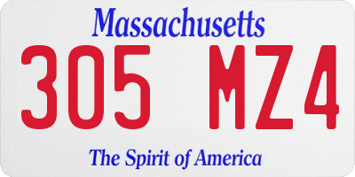 MA license plate 305MZ4