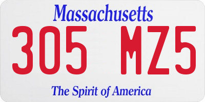 MA license plate 305MZ5