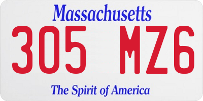 MA license plate 305MZ6
