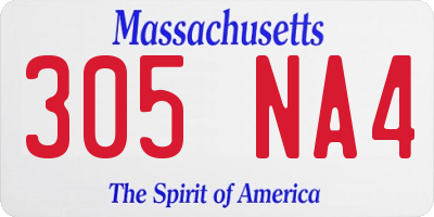 MA license plate 305NA4