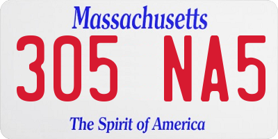 MA license plate 305NA5
