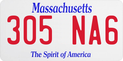 MA license plate 305NA6