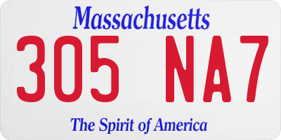 MA license plate 305NA7