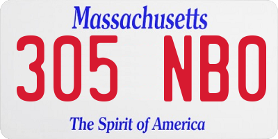 MA license plate 305NB0