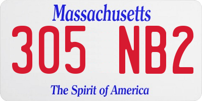 MA license plate 305NB2