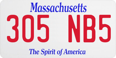 MA license plate 305NB5