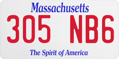 MA license plate 305NB6