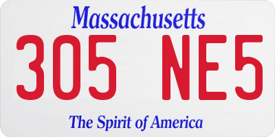MA license plate 305NE5