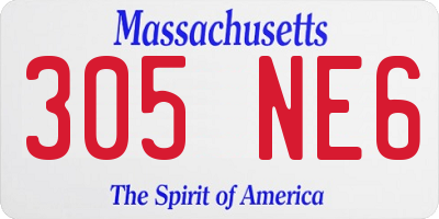 MA license plate 305NE6