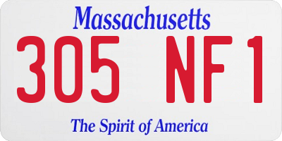 MA license plate 305NF1