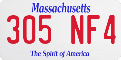 MA license plate 305NF4